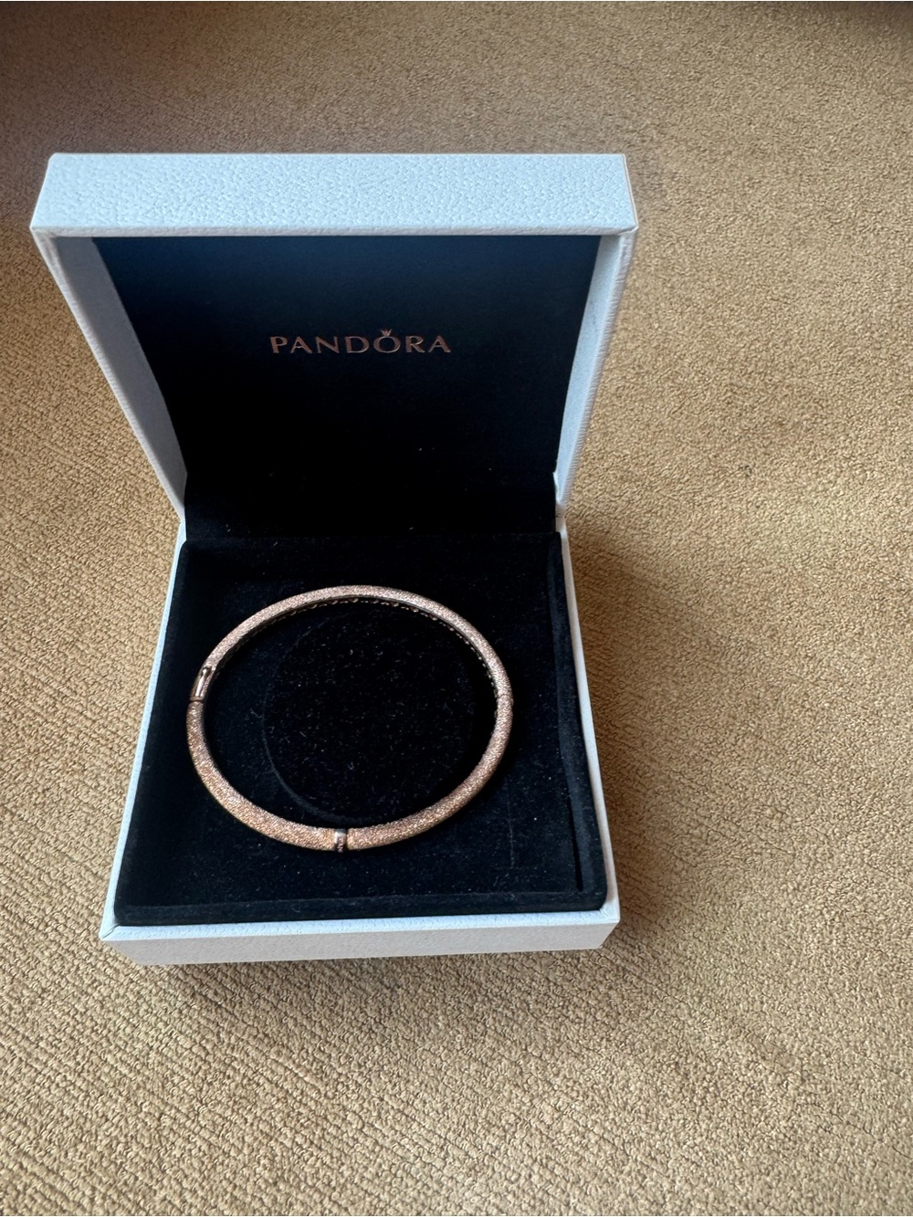Pandora Rose Gold matte Brillance Bangle Bracelet
